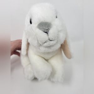 Toys R Us 9" White Rabbit Bunny Pink Ears‎ Plush Stuffed Animal Easter